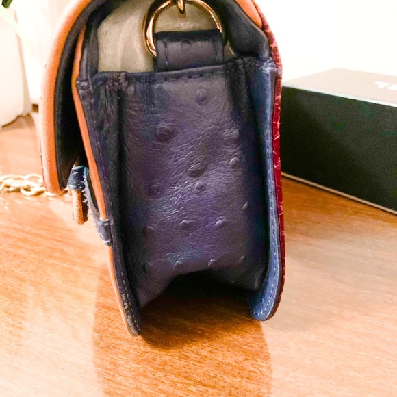 Vintage Zac Posen Stamped Leather Crossbody - Picture 3 of 9